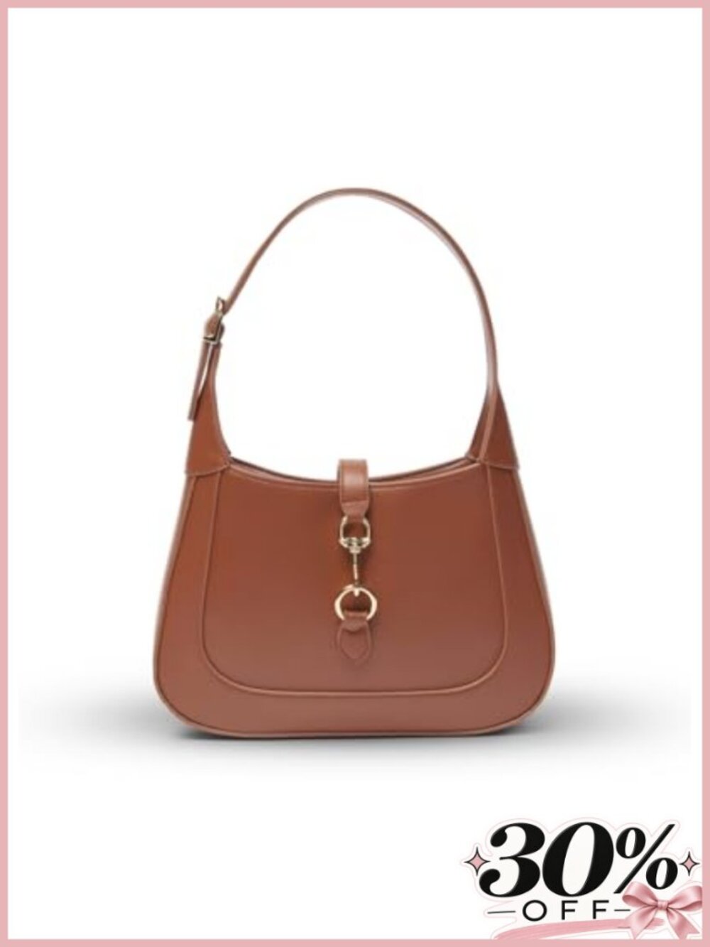 Small Faux Leather Hobo Shoulder Bag with Adjustable Strap Zipper Closure